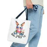 Cool Bunny Tote Bag - Let's POP it! Stylish Shopping Bag, Easter Gift, Fun Tote for Spring, Cute Bunny Lover, Summer Outing