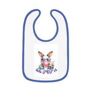 Fun Bunny Bib for Babies - Let's POP It! Cute Baby Bib, Toddler Feeding, Easter Gift, Cartoon Bib, Baby Shower Gift