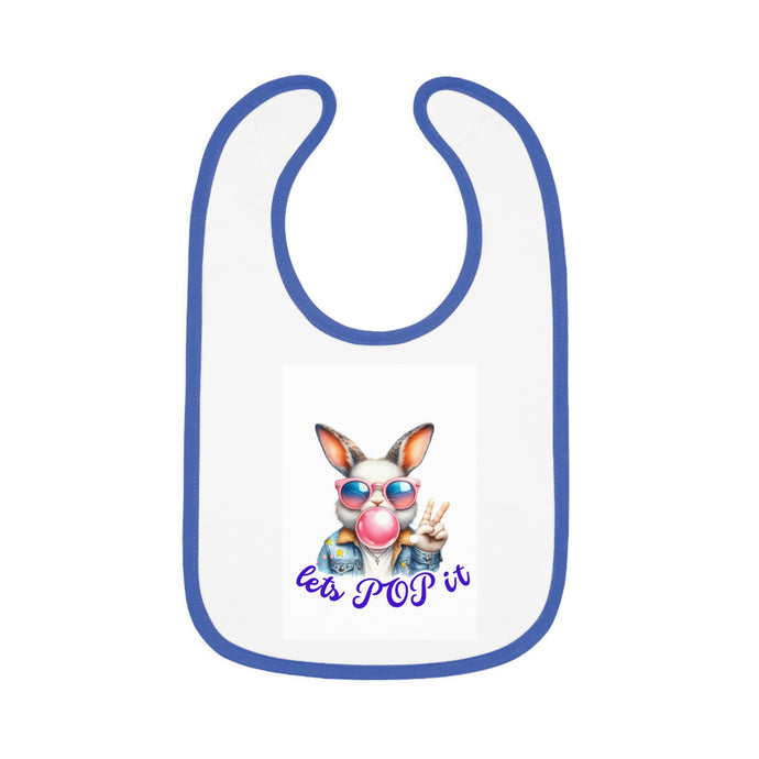 Fun Bunny Bib for Babies - Let's POP It! Cute Baby Bib, Toddler Feeding, Easter Gift, Cartoon Bib, Baby Shower Gift