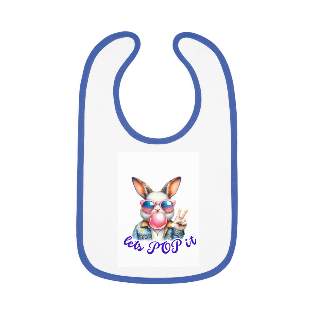 Fun Bunny Bib for Babies - Let's POP It! Cute Baby Bib, Toddler Feeding, Easter Gift, Cartoon Bib, Baby Shower Gift