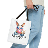 Cool Bunny Tote Bag - Let's POP it! Stylish Shopping Bag, Easter Gift, Fun Tote for Spring, Cute Bunny Lover, Summer Outing