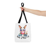 Cool Bunny Tote Bag - Let's POP it! Stylish Shopping Bag, Easter Gift, Fun Tote for Spring, Cute Bunny Lover, Summer Outing