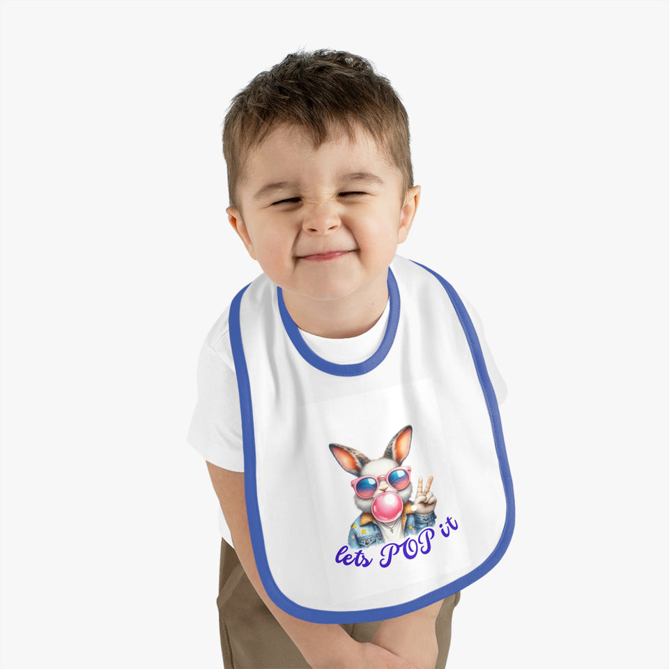 Fun Bunny Bib for Babies - Let's POP It! Cute Baby Bib, Toddler Feeding, Easter Gift, Cartoon Bib, Baby Shower Gift